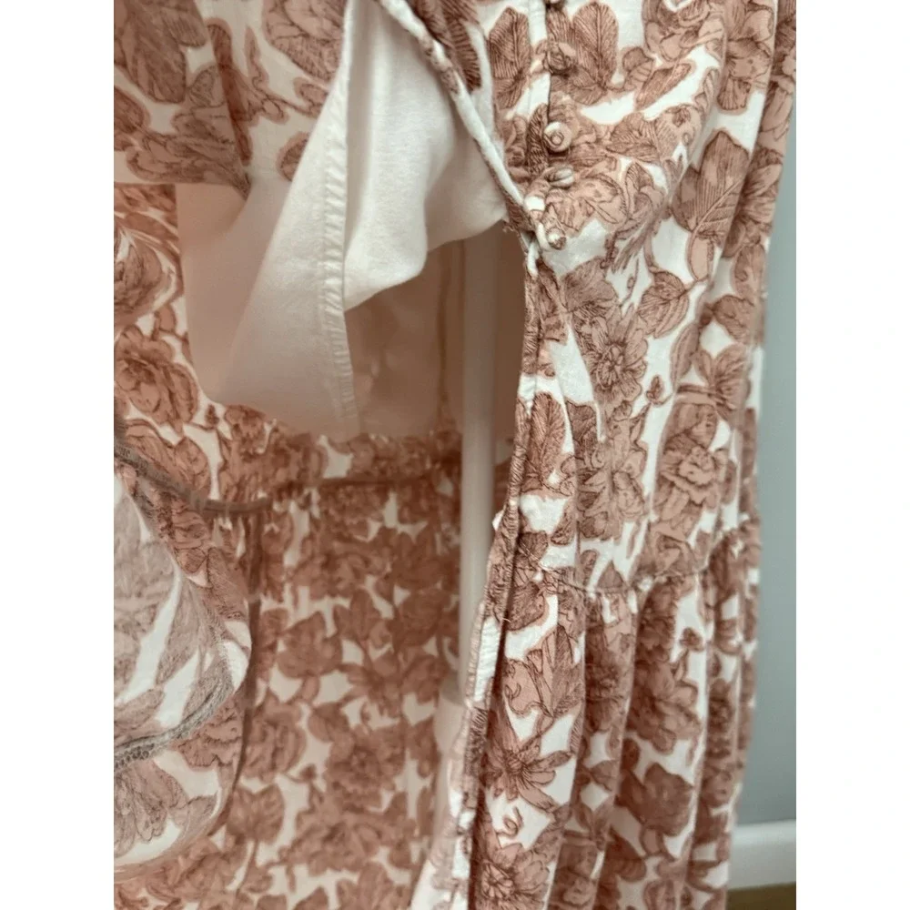Abercrombie & Fitch Cream and Brown Floral Maxi Dress